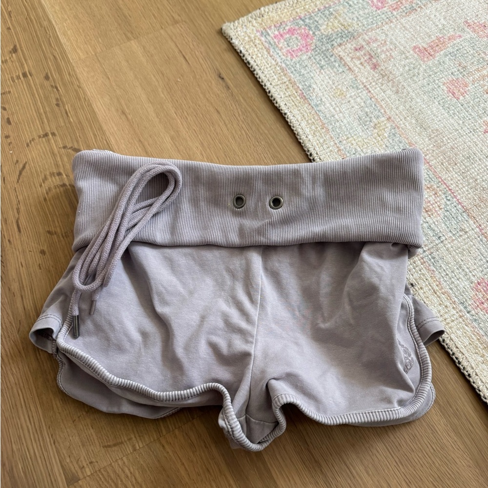 Free People Light Gray Ribbed Shorts